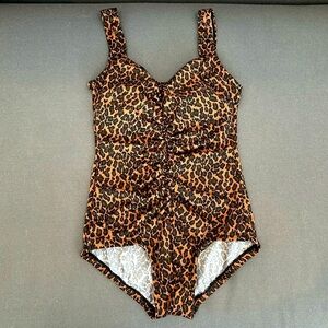 Gabar Vintage Cheetah Print One Piece Swimsuit Size 10